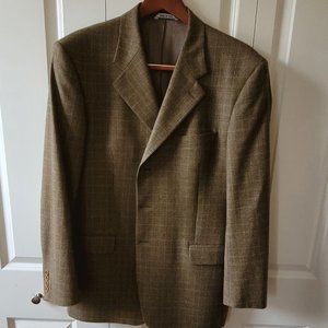 Zanieri Made in Italy Wool Glen Plaid Sports Coat. 44L. NWOT.